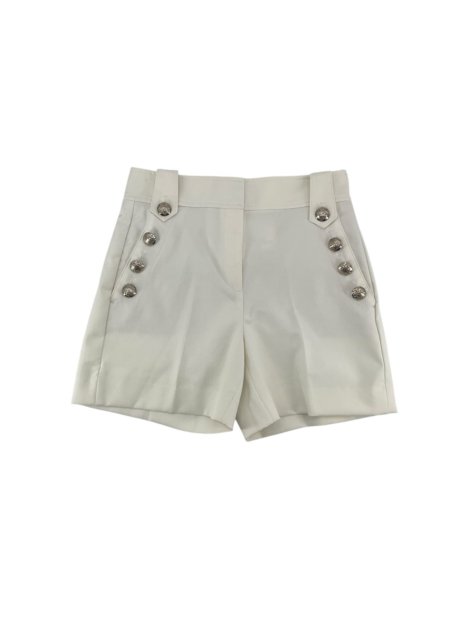 White House Black Market White Shorts White Sailor Shorts with Button Trim Size 2 - Size 2