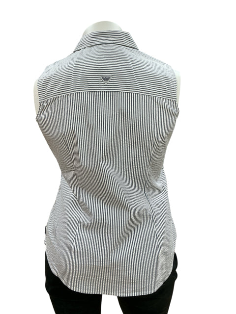 Columbia White/Blue Stripe Pre-Owned Ladies Top - Size XL - Margaret’s Fine Consignment