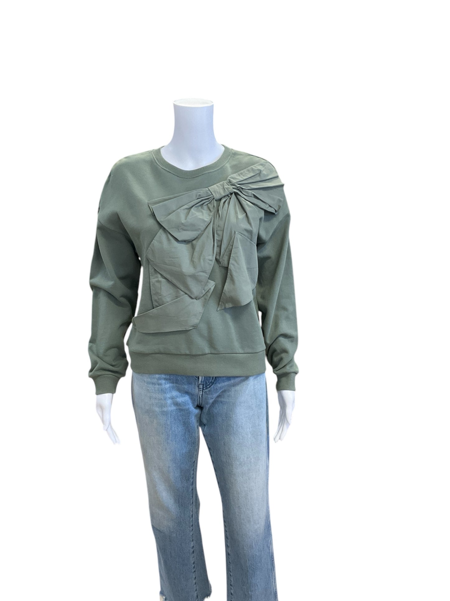 Stellah Size S Olive Bow Pre-Owned Ladies Casual Top