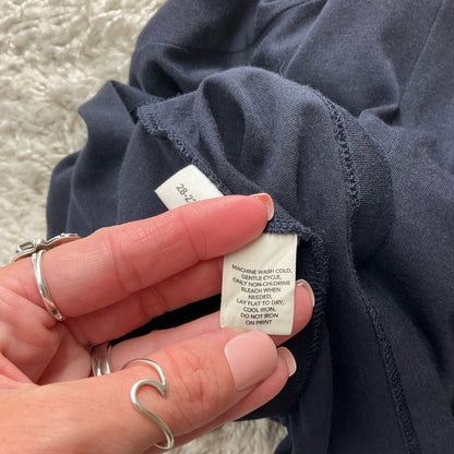 Loft Navy Solid Ladies Pre-Owned Top - Size Medium - Margaret’s Fine Consignment