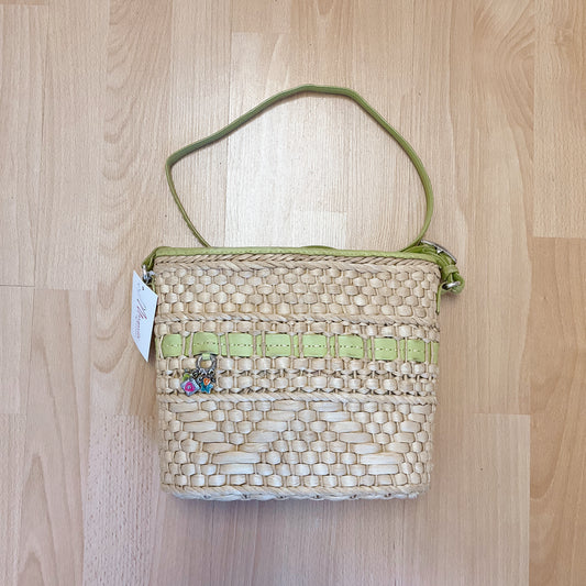 Brighton Natural/Green Straw Crossbody Bag