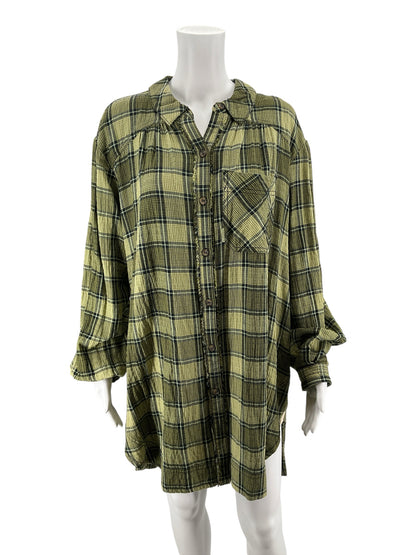 We The Free by Free People Brendan Plaid Button Down Maxi Dress Size Small