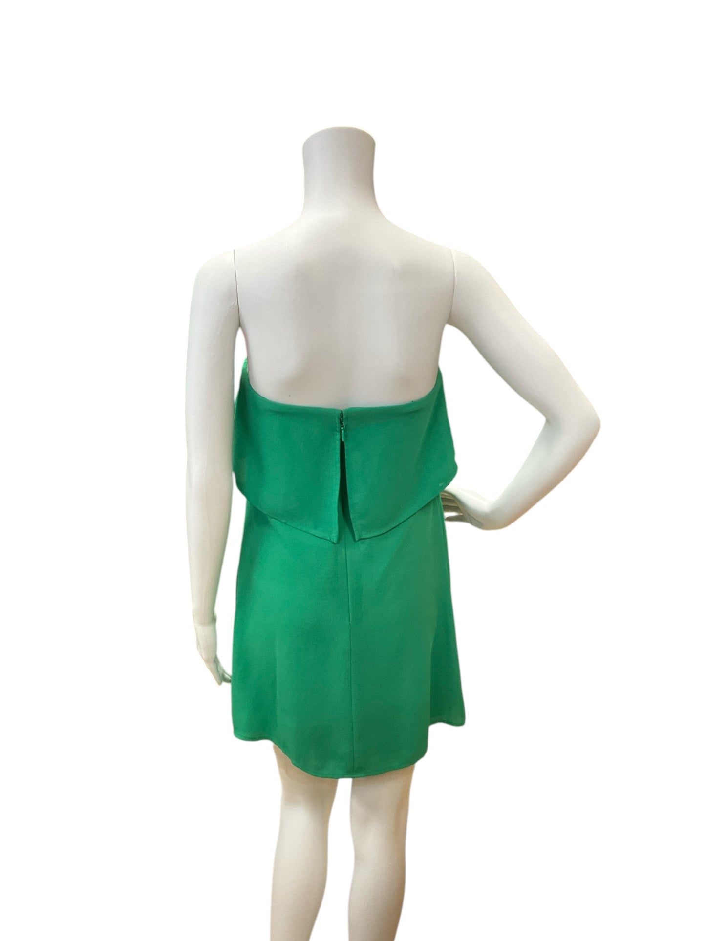 BCBG Size 2 Green Solid Consignment Ladies Dress