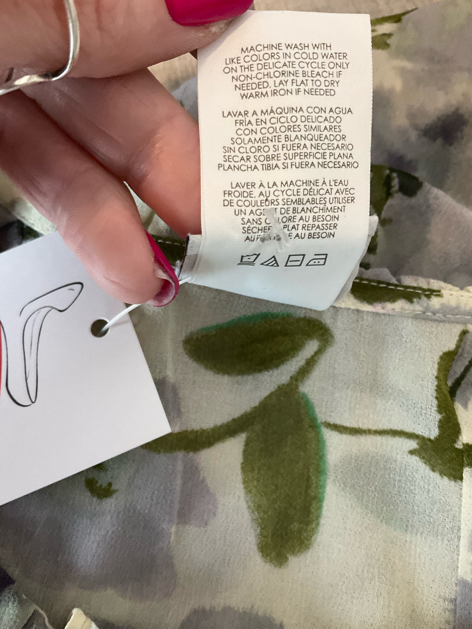 cabi green/cream Casual Top - Downstairs Size L green/cream Floral Pre-Owned Ladies Casual Top - Downstairs - Size L
