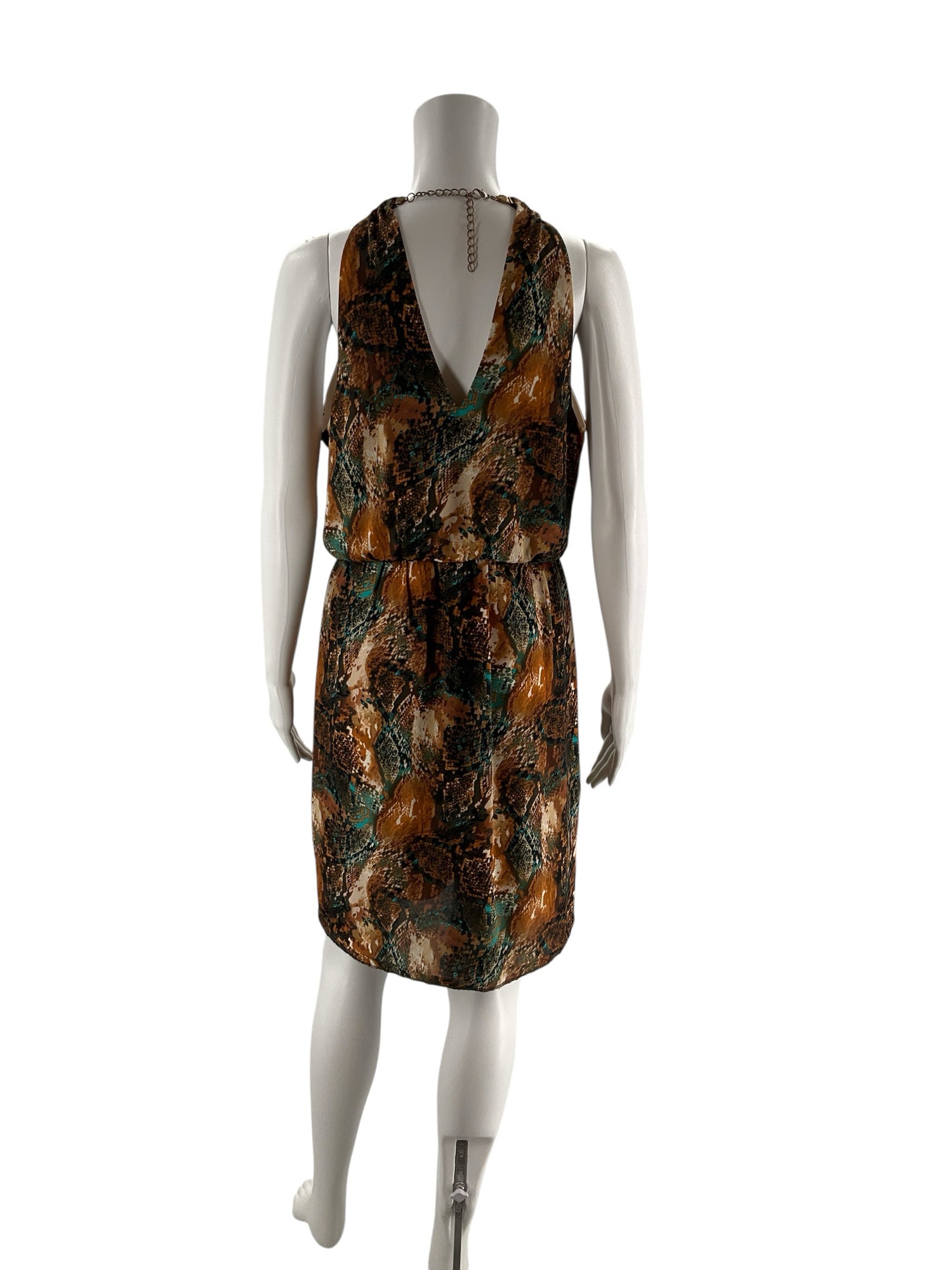 Bisou Bisou Brown/Teal Snake Pre-Owned Ladies Dress - Size 6 - ONLINE ONLY