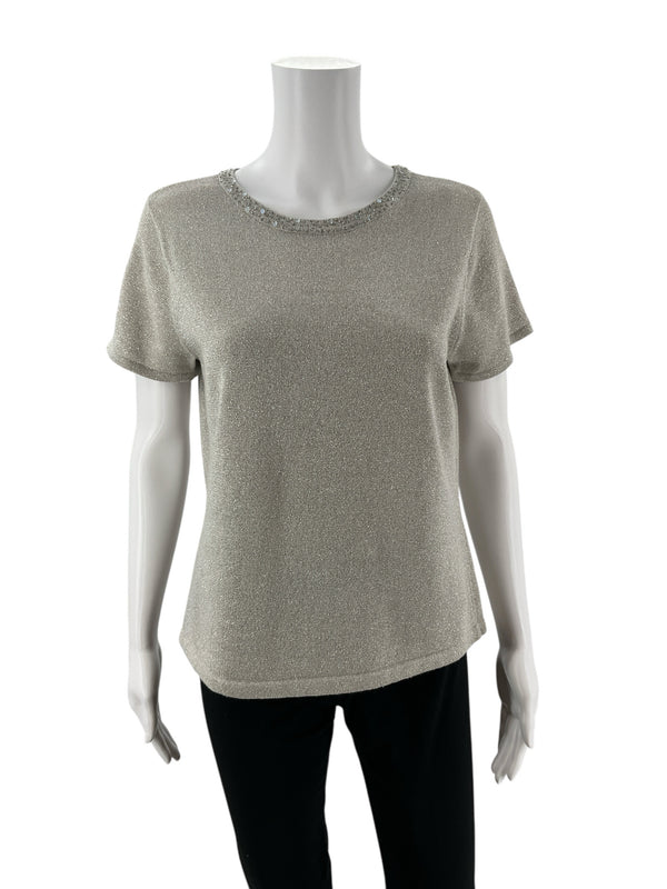 First Issue Silver Sparkle Pre-Owned Ladies Top - Size Medium