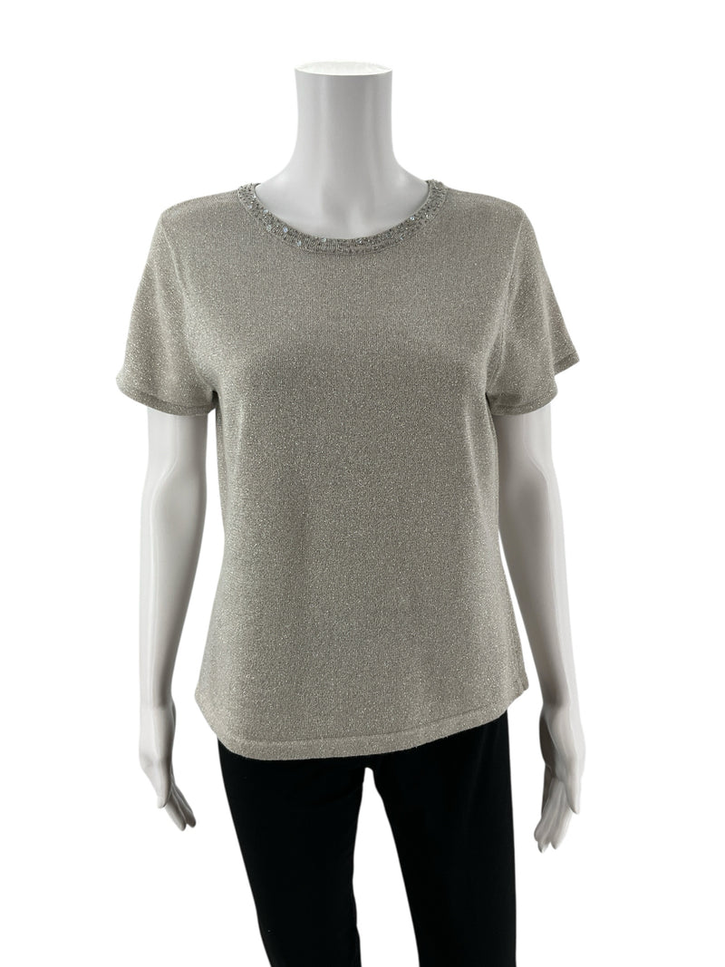 First Issue Silver Sparkle Pre-Owned Ladies Top - Size Medium