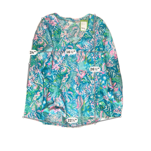 Lilly Pulitzer Nevie Top In A Flurry Print Tunic Size Large - ONLINE ONLY