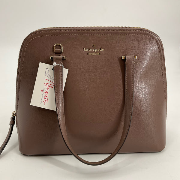 Kate Spade Taupe Pebbled Leather Satchel – Good Condition, Crossbody Strap Not Included - Margaret’s Fine Consignment