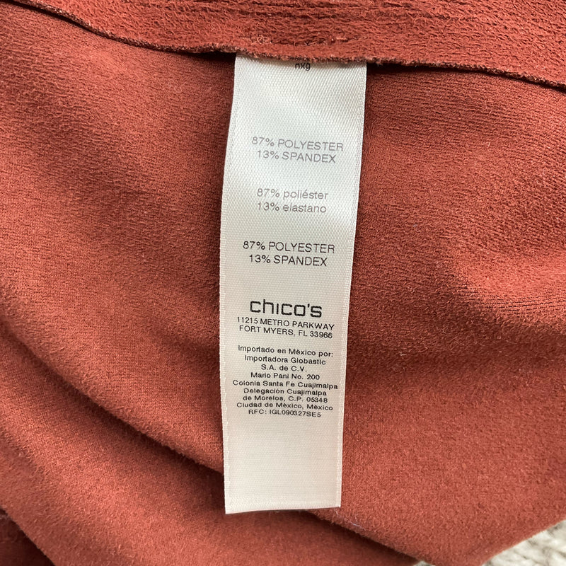 Chico's Burnt Orange Suede Pre-Owned Ladies Shrug - Size Medium