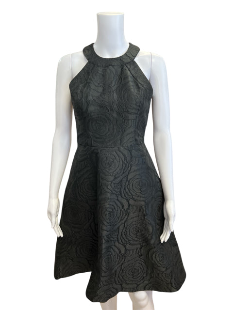 Calvin Klein Size 2 Black Floral Consignment Ladies  Dress