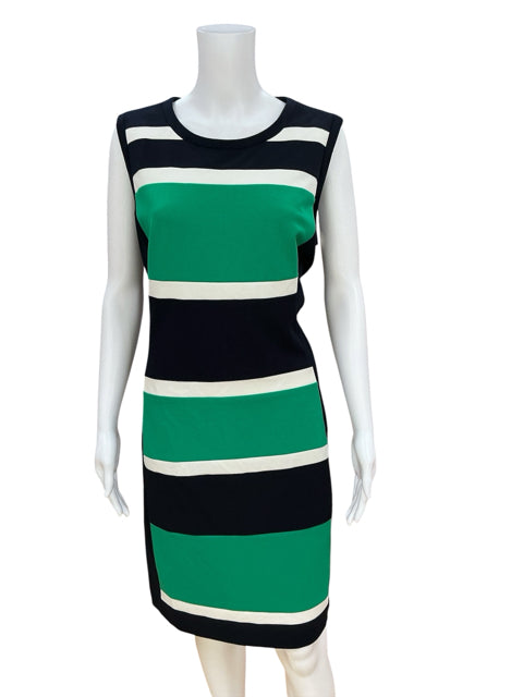 Tommy Hilfiger Colorblock Stripe Sheath Dress Navy Green White Size 16