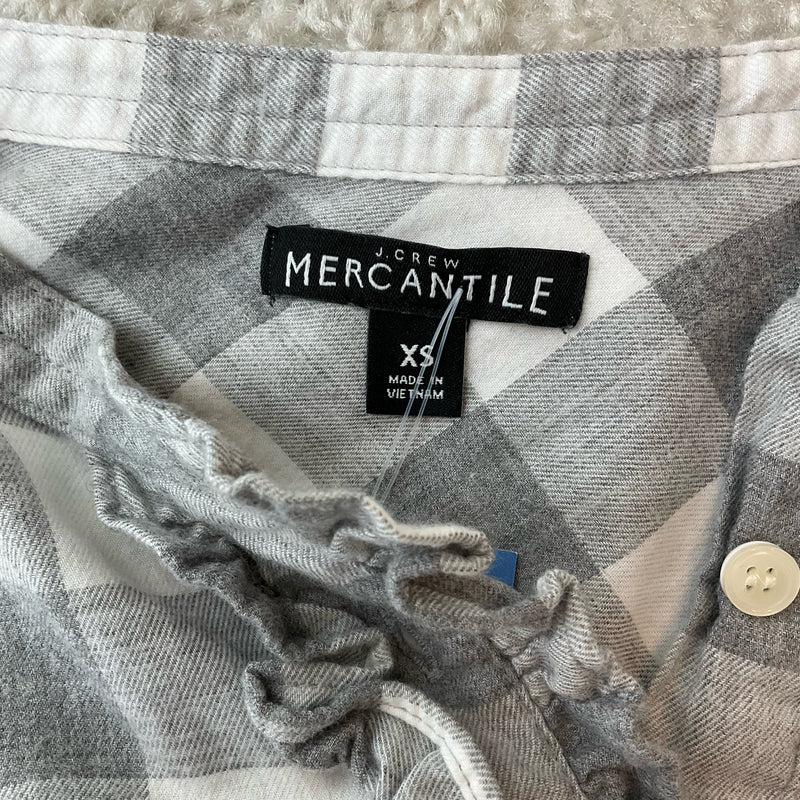 J. Crew White Gray Checkered Button-Up Top – Size XS, Excellent Pre-Owned - Margaret’s Fine Consignment