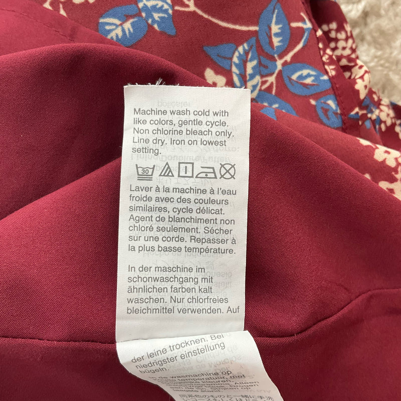 Madewell Maroon/Blue/Cream Floral Pre-Owned Ladies Dress - Size Small - Margaret’s Fine Consignment