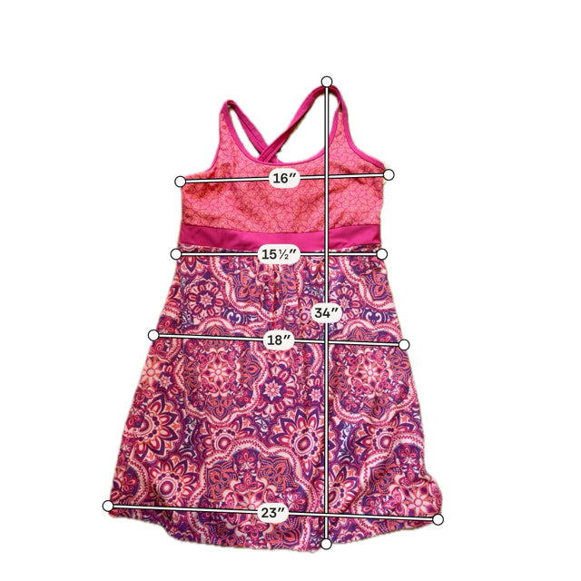 Tehama Pink/Orange Print Pre-Owned Ladies Dress - Size Small