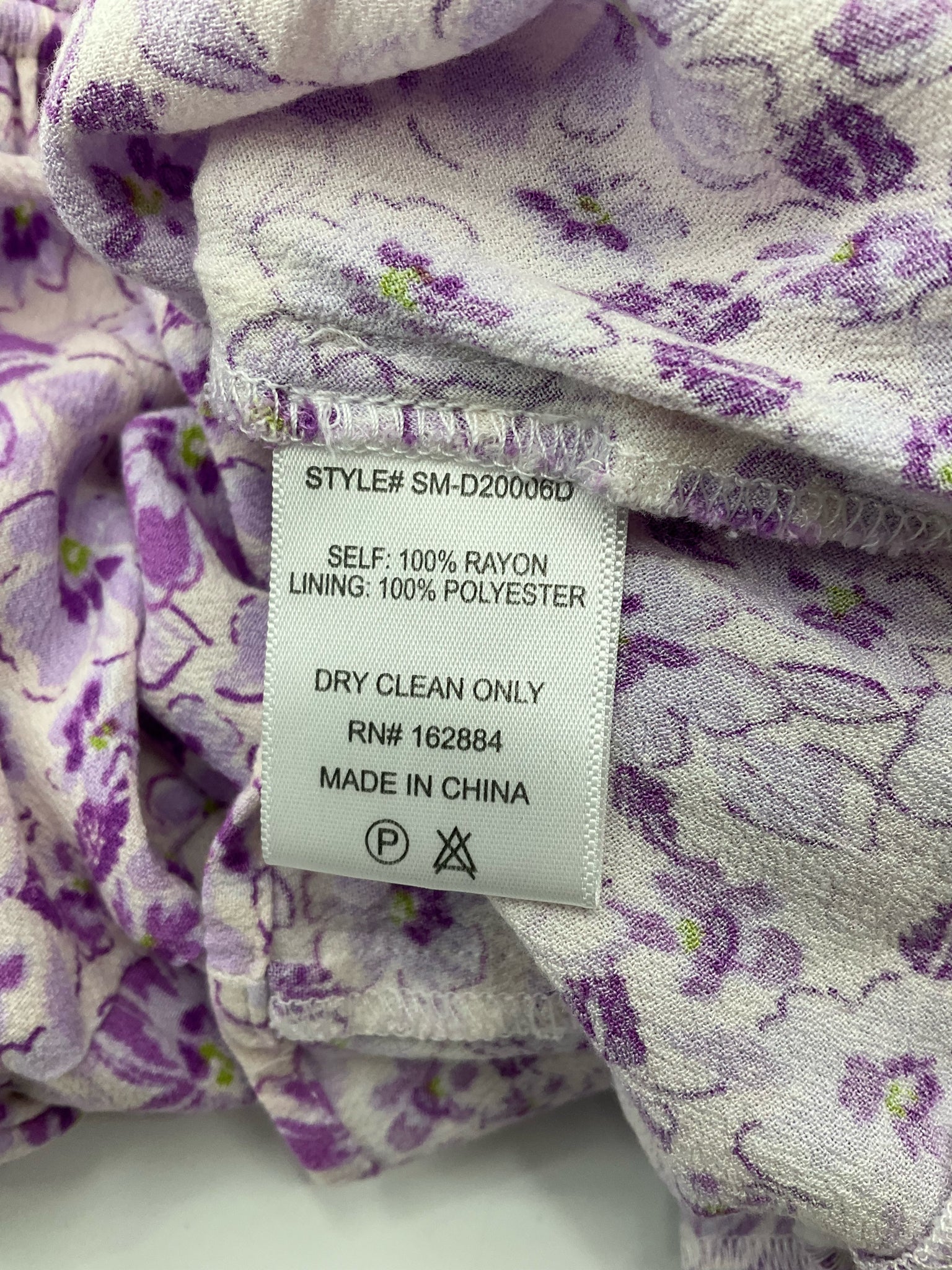 Sky To Moon purple/white Babydoll Purple Floral Puff Sleeve Babydoll Mini Dress Size Small - Size S