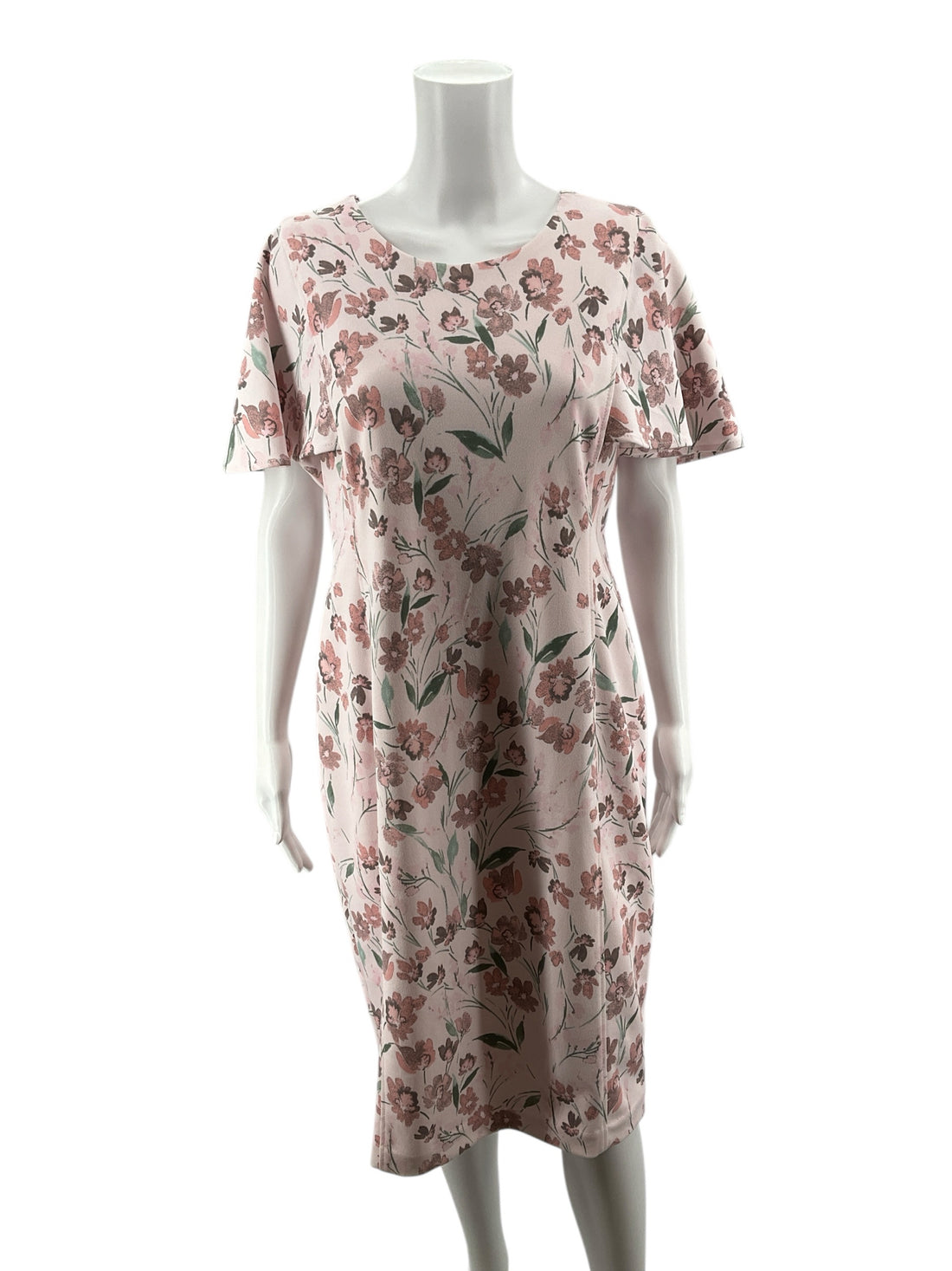 Calvin Klein Pink Floral Pre-Owned Ladies Dress - Size 10