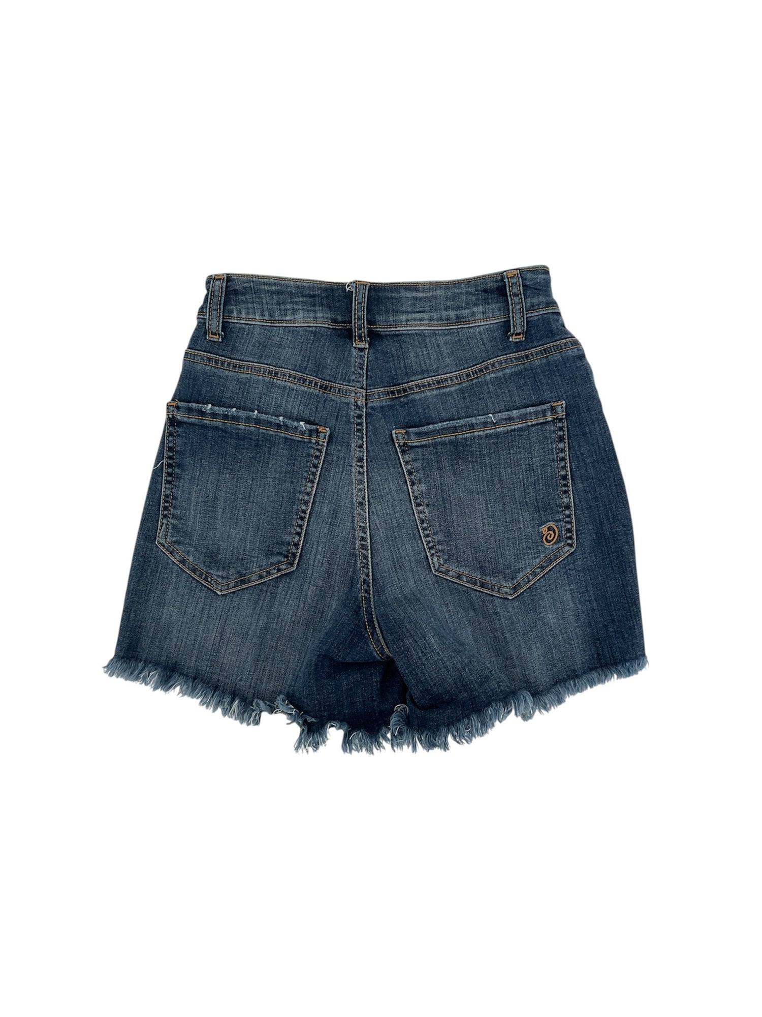 Indigo Rein Blue Shorts Low Rise Button Fly Distressed Denim Shorts Y2K Style Size 1 - Size 1
