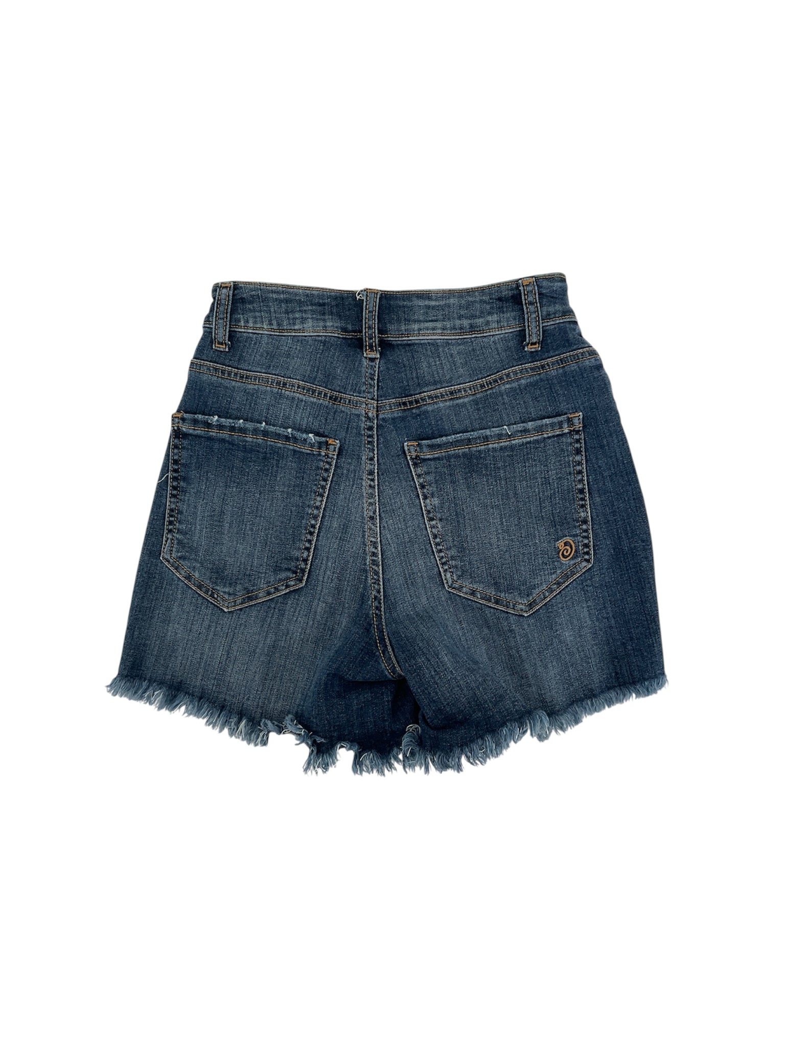 Indigo Rein Blue Shorts Low Rise Button Fly Distressed Denim Shorts Y2K Style Size 1 - Size 1