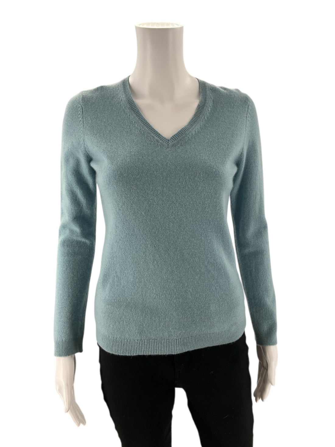 Charter Club - S moss green cashmere Solid Pre-Owned Casual Top - Size XS