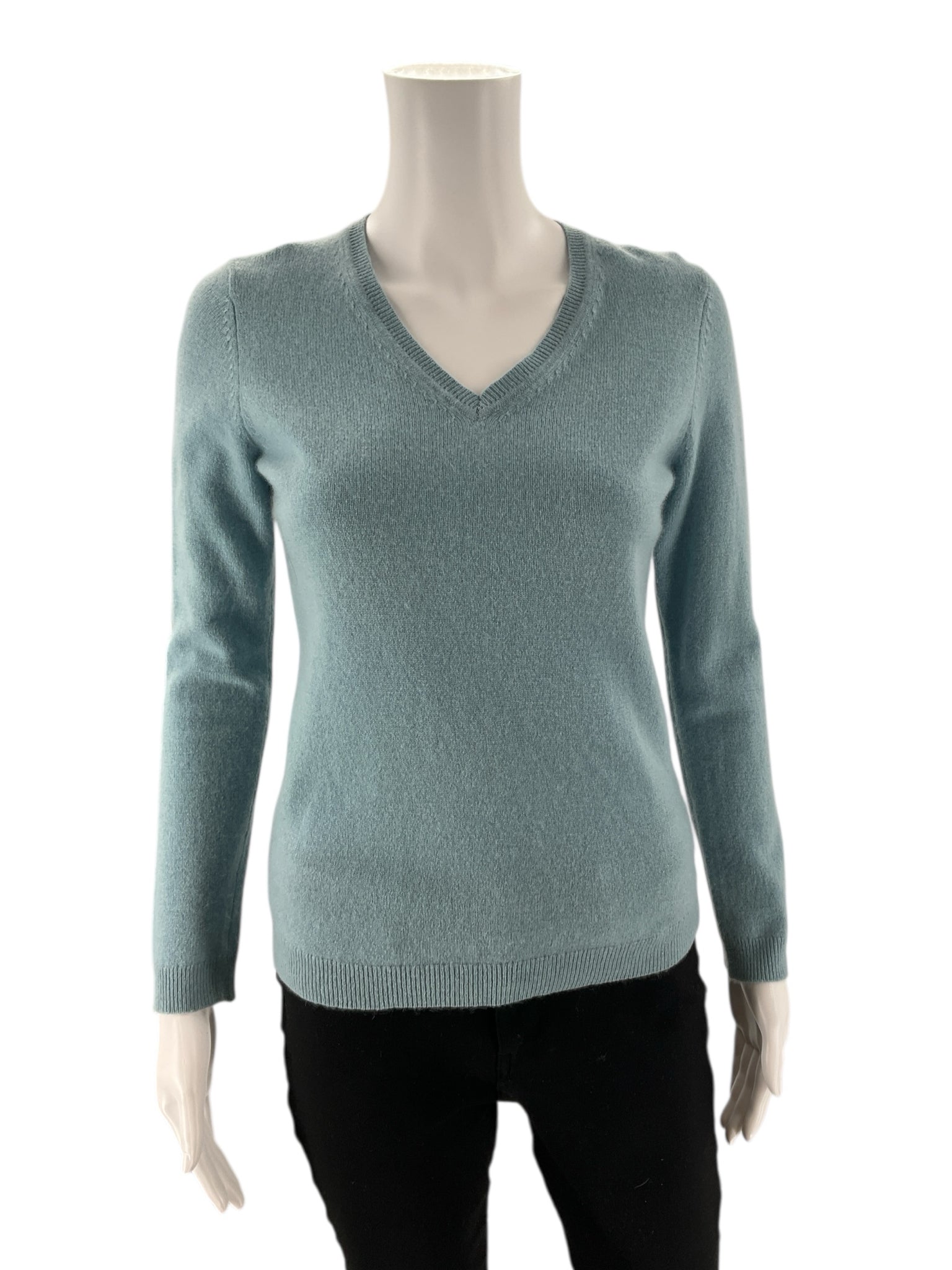 Charter Club - S moss green cashmere Solid Pre-Owned Casual Top - Size XS