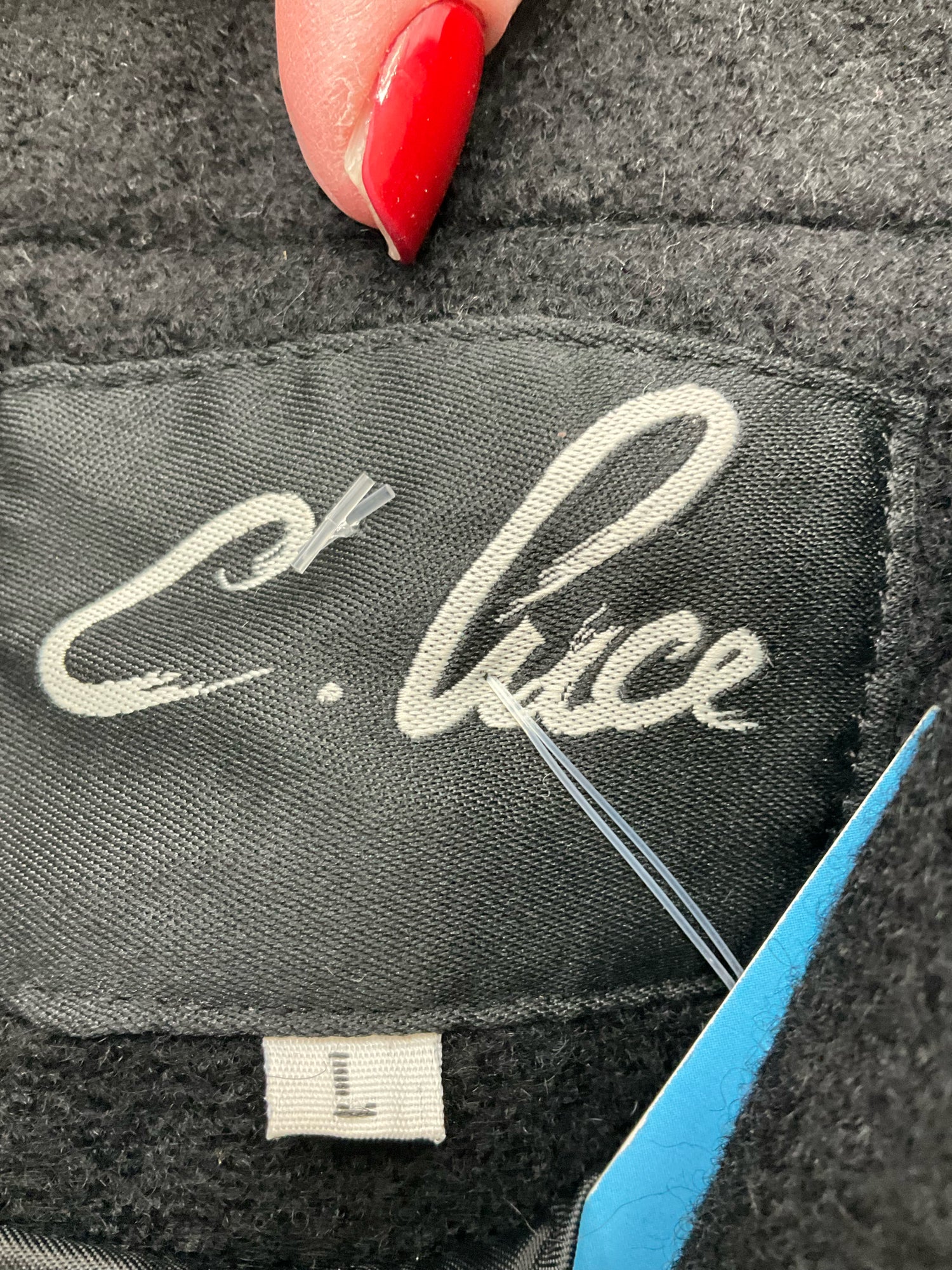 C. luce Black Solid Pre-Owned Ladies Jacket - Size Large