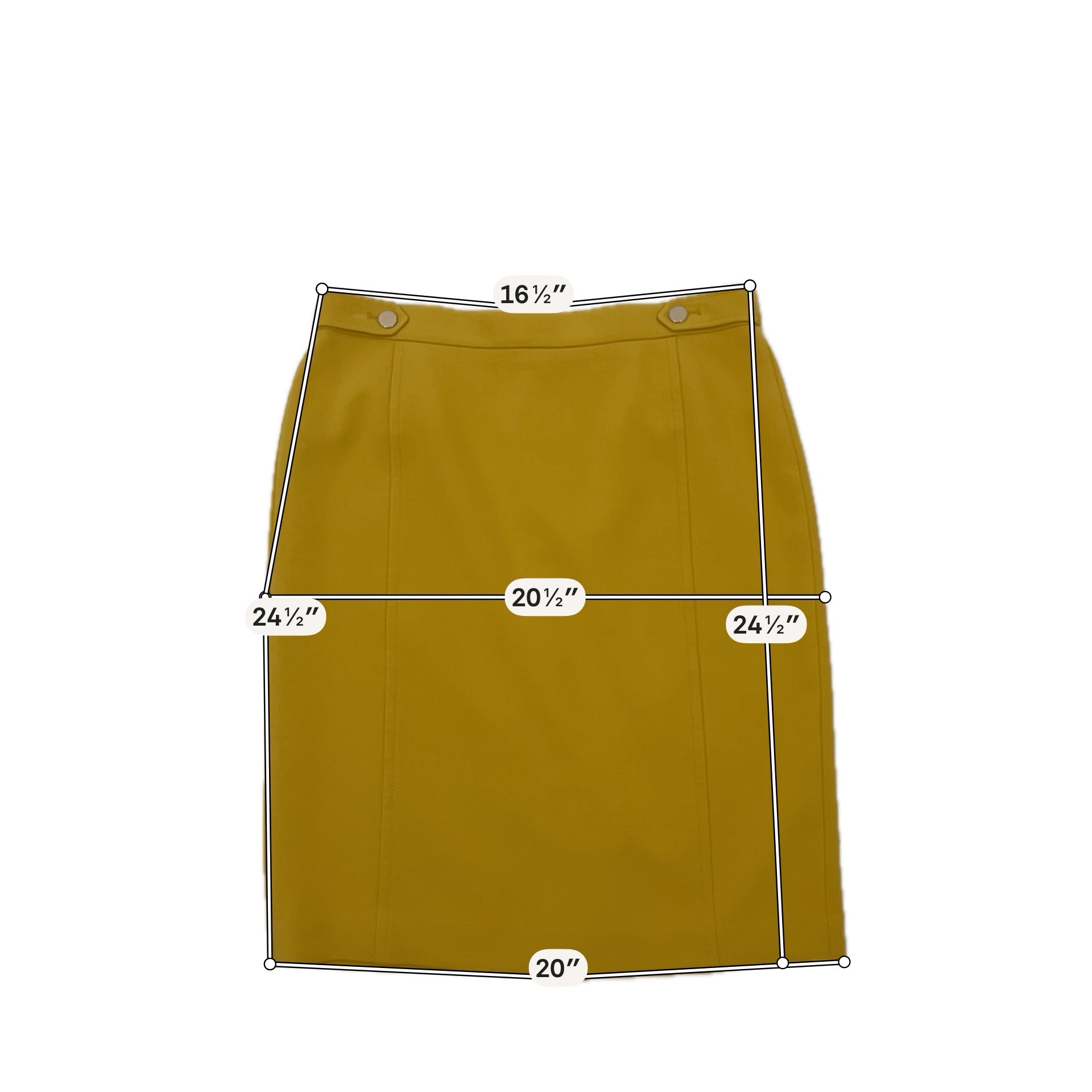 Ann Taylor High Waist Pencil Skirt Mustard Yellow Stretch Lined Size 14