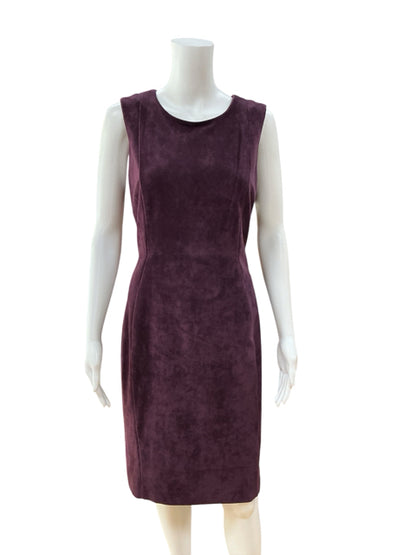 Calvin Klein Plum Faux Suede Sleeveless Sheath Dress | Size 10