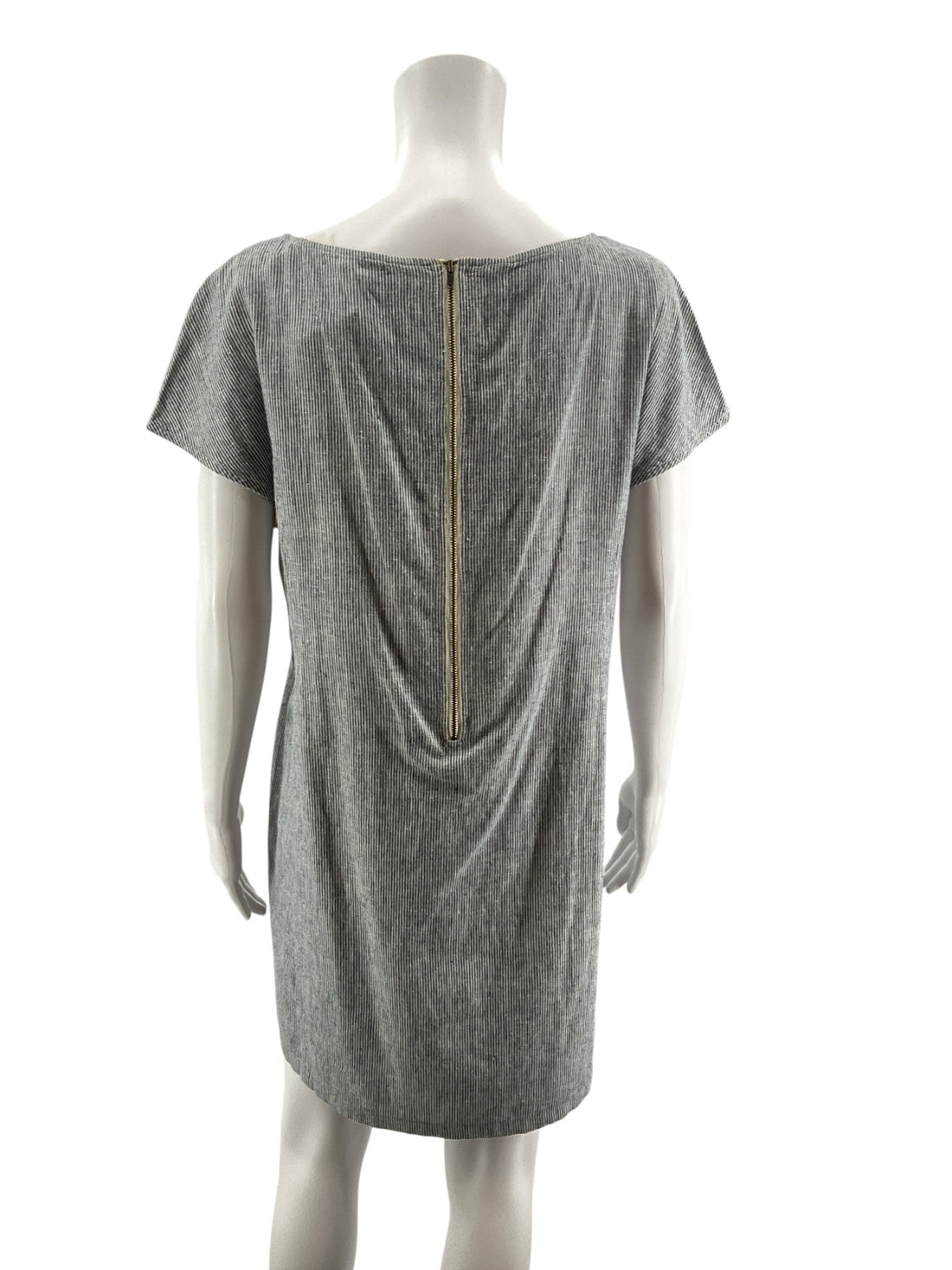 Eileen Fisher blue/white Shift Striped Hemp Organic Cotton Shift Dress Size Small - Size S