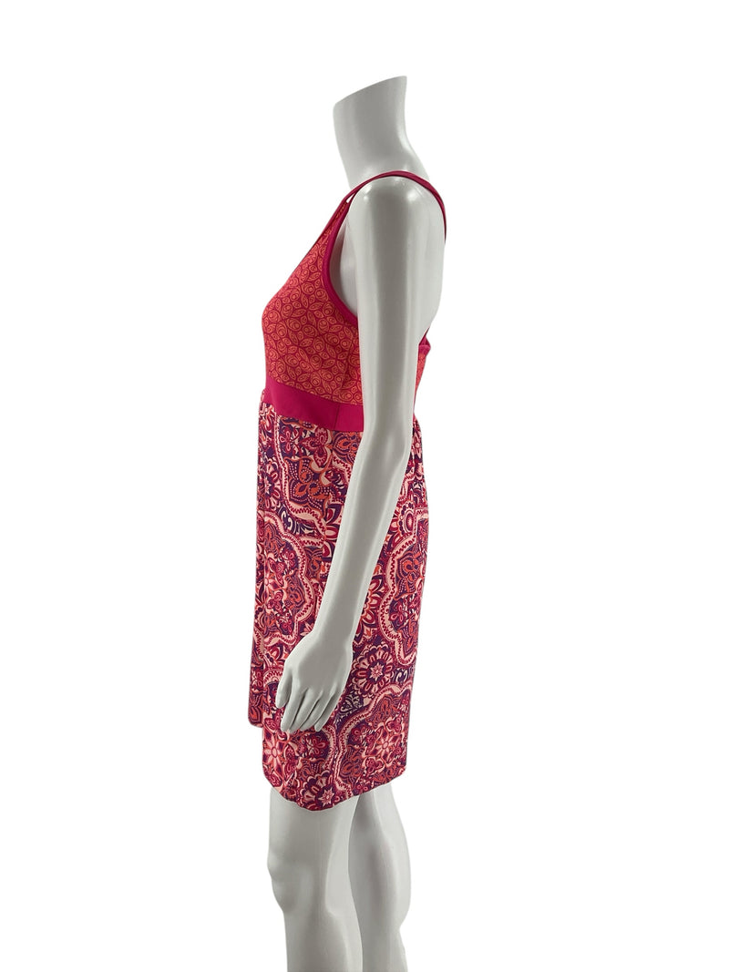 Tehama Pink/Orange Print Pre-Owned Ladies Dress - Size Small