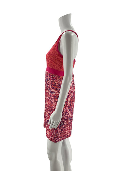 Tehama Pink/Orange Print Pre-Owned Ladies Dress - Size Small