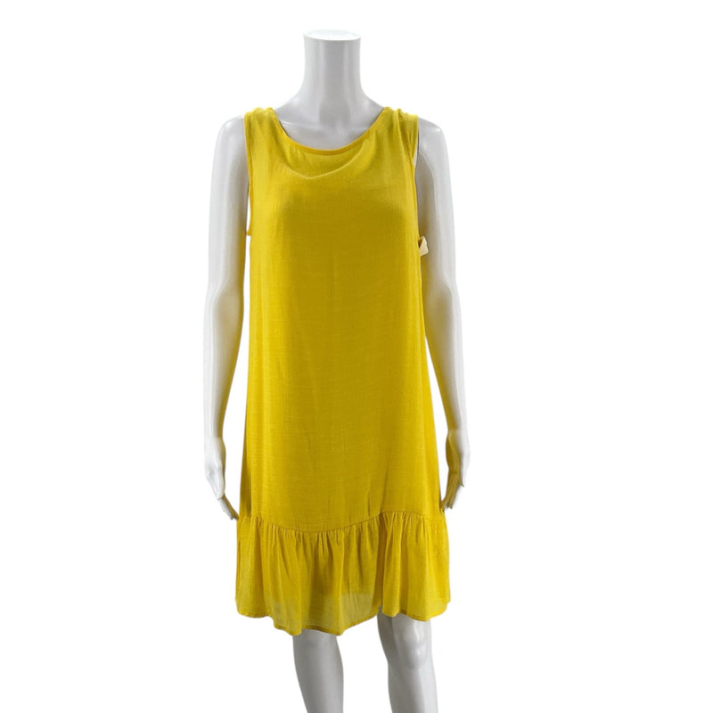 AGB Yellow Sleeveless Fit & Flare Dress – Size Medium, Excellent Condition - Margaret’s Fine Consignment