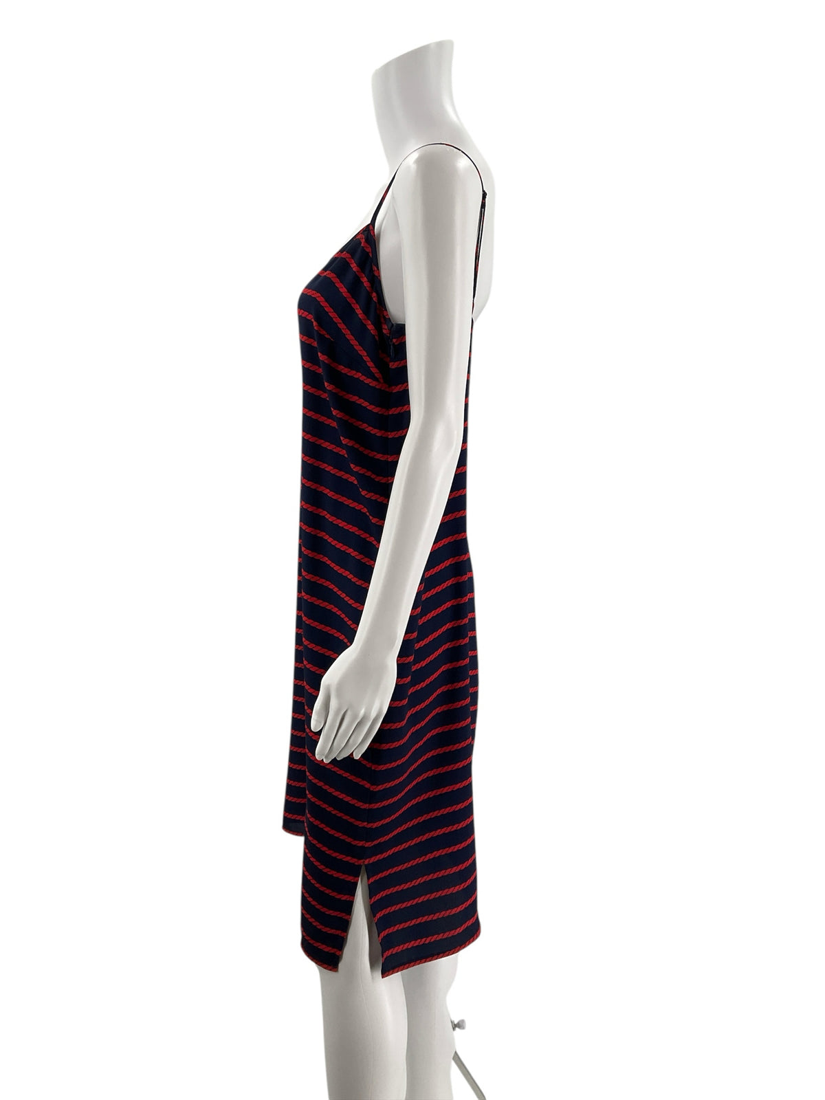 Ann Taylor Rope Print Cami Slip Dress Navy Red Nautical Size 4 - ONLINE ONLY