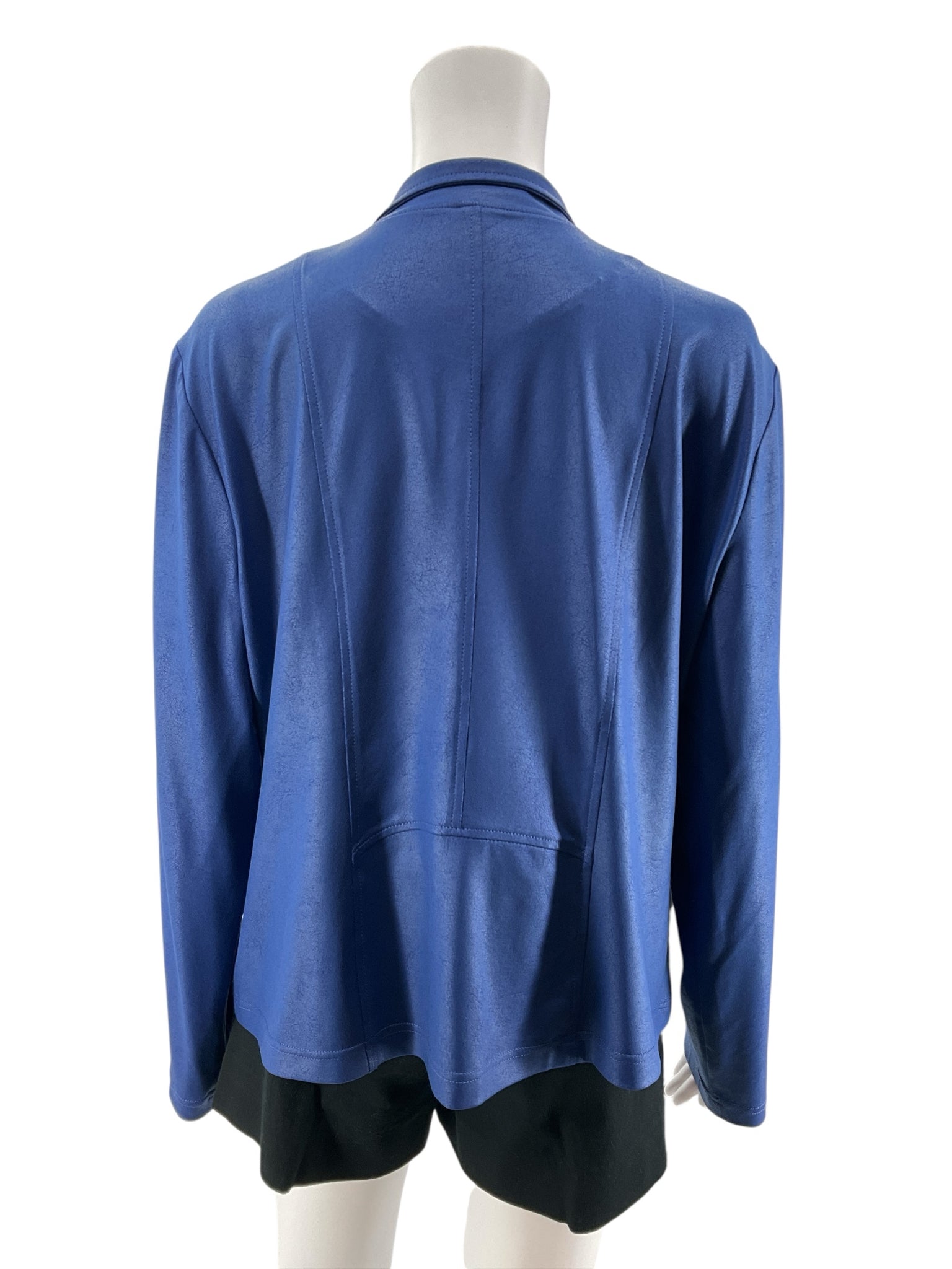 Clara Sunwoo Royal Blue Sueded Knit Full-Zip Jacket | Size XL