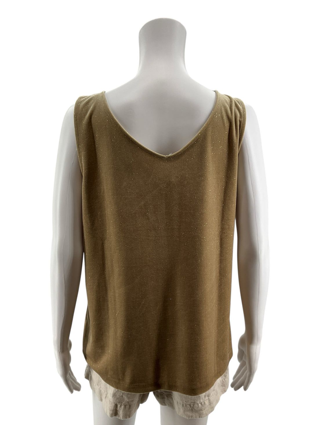 Talbots Reversible Velvet Tank Top Beige Gold Fleck Size Large NWT