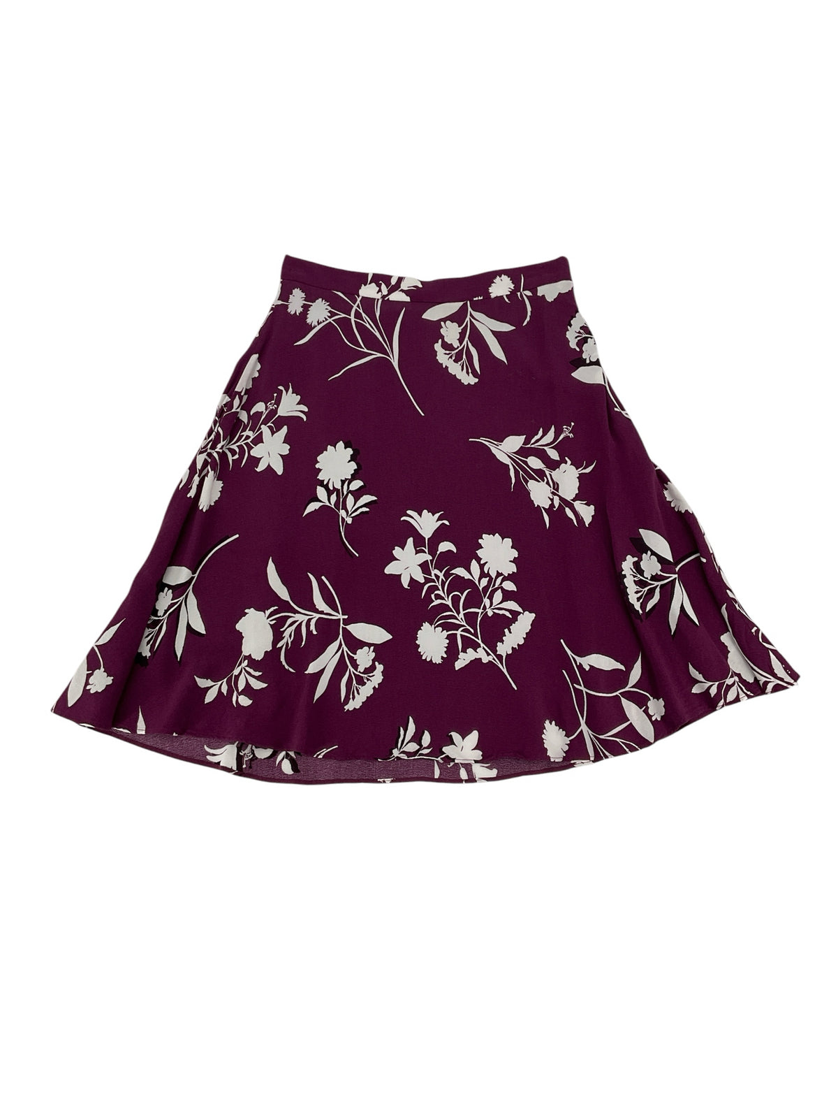 Ann Taylor Petite Floral A-Line Knee Length Skirt Purple White | Size 00 Petite - ONLINE ONLY