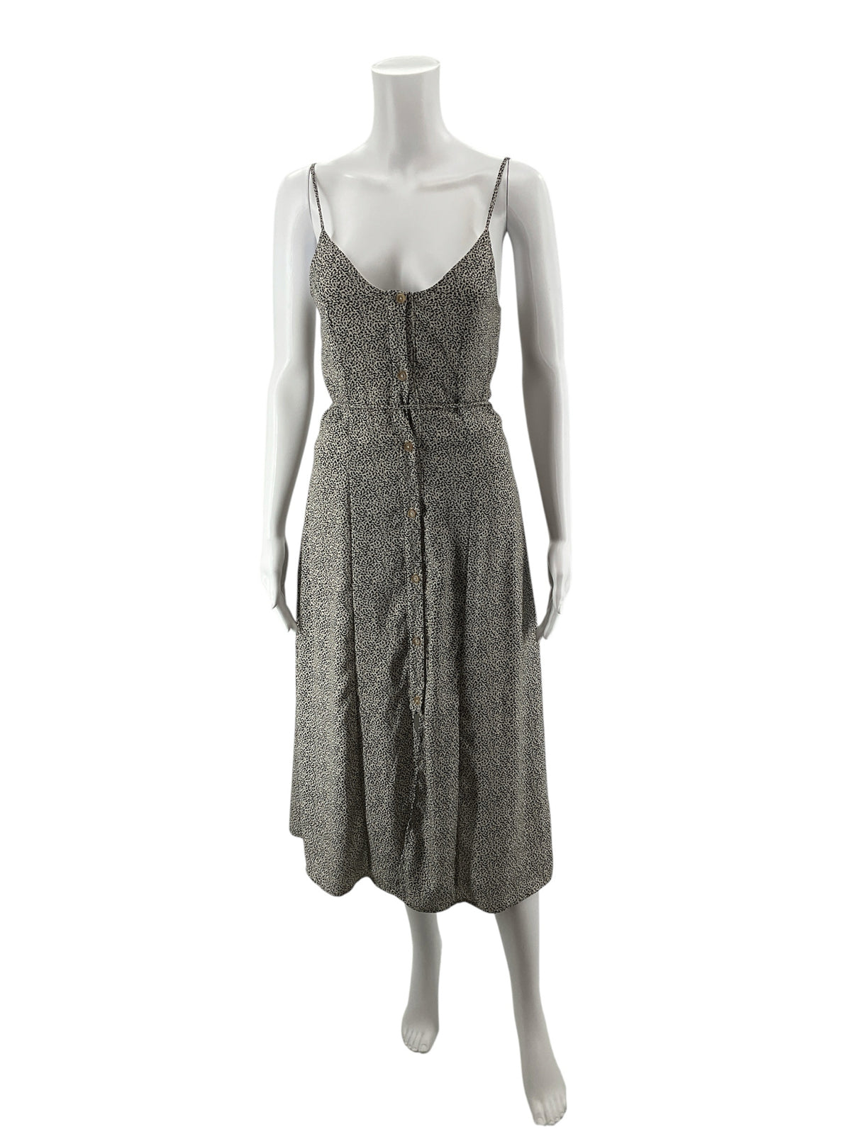 Sienna Sky Cheetah Print Midi Slip Dress Size S | Button Front Tie Waist - ONLINE ONLY
