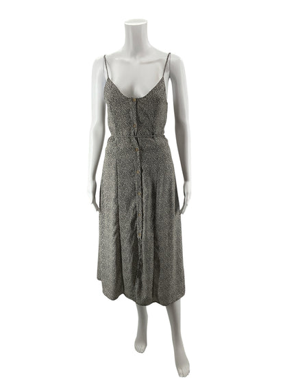 Sienna Sky Cheetah Print Midi Slip Dress Size S | Button Front Tie Waist - ONLINE ONLY