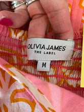 Olivia James The Label pink/white/orange Maxi Poppy Tie Shoulder Floral Maxi Dress Size M - Size M