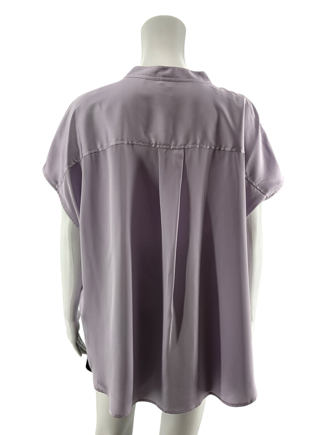 Worthington Lavender Mandarin Collar Cap Sleeve Blouse Top XL