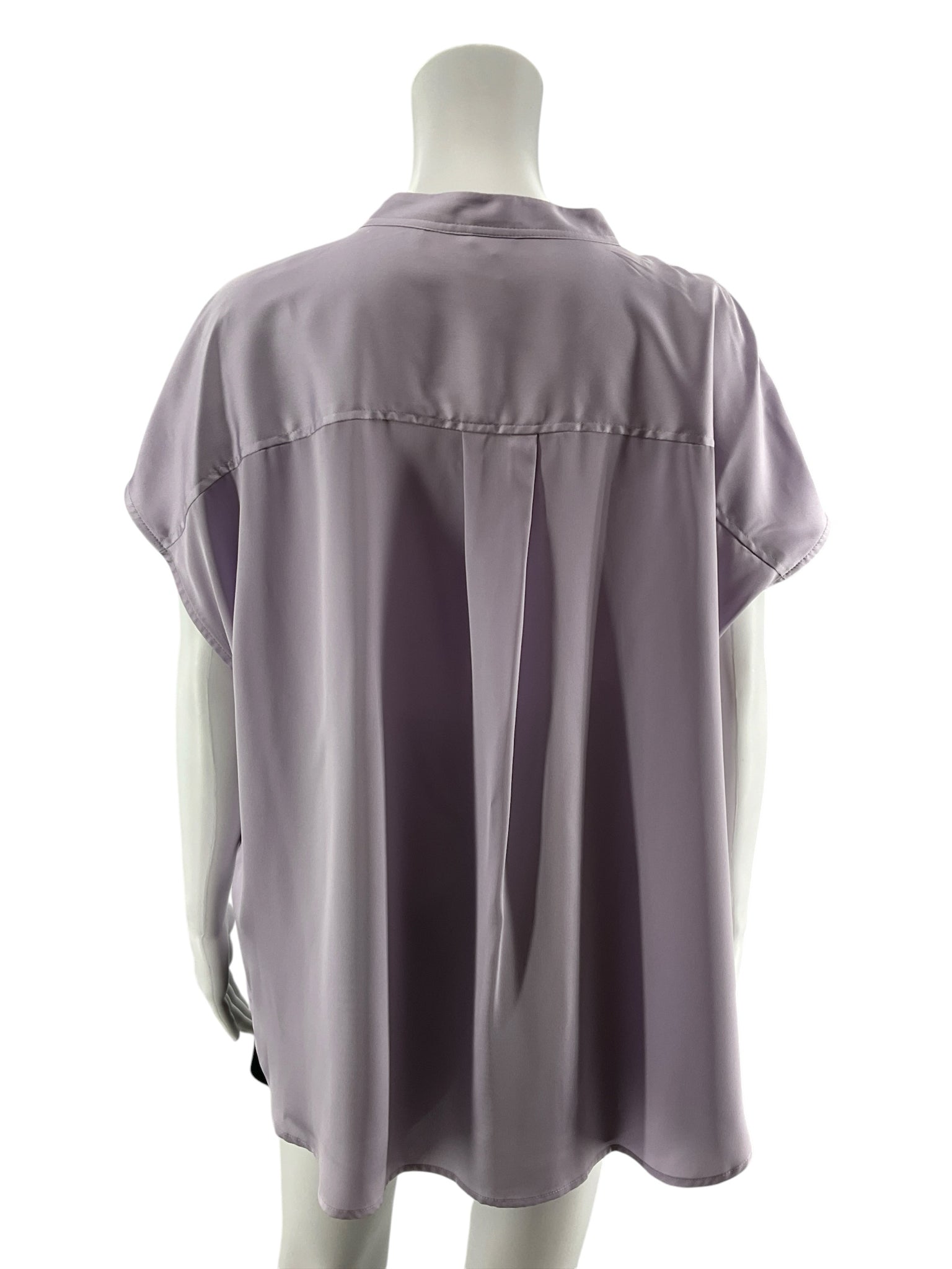 Worthington Lavender Mandarin Collar Cap Sleeve Blouse Top XL