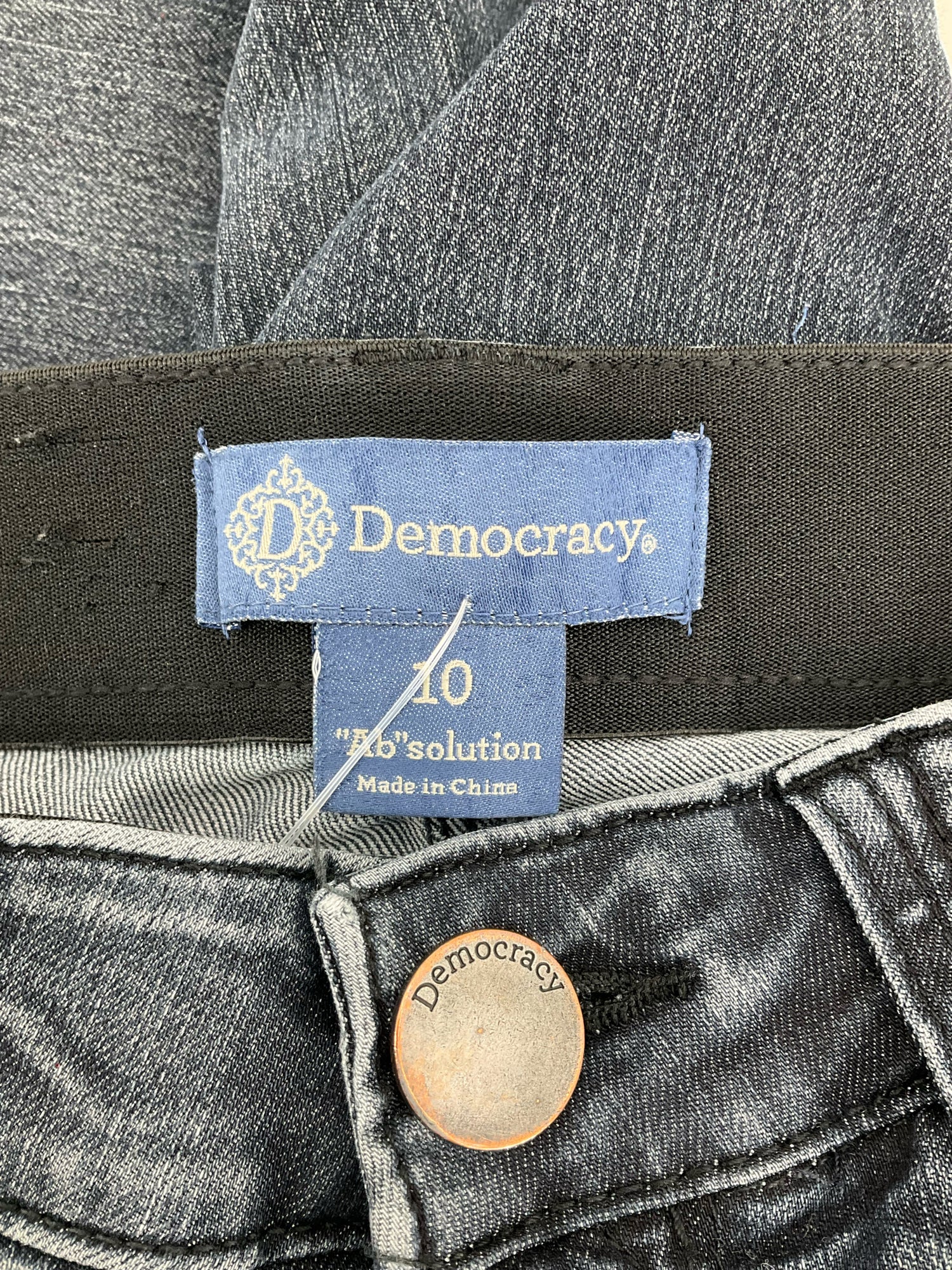 Democracy Size 10 Blue Solid Pre-Owned Ladies Jeans