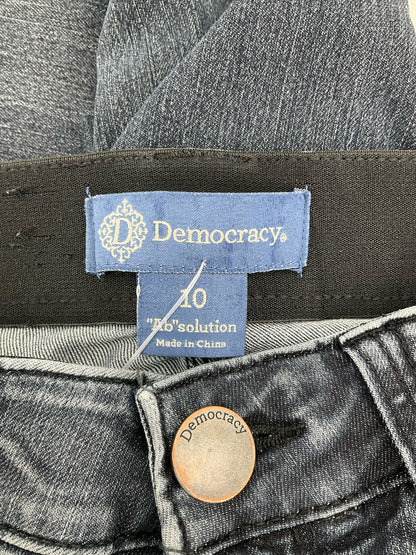 Democracy Size 10 Blue Solid Pre-Owned Ladies Jeans