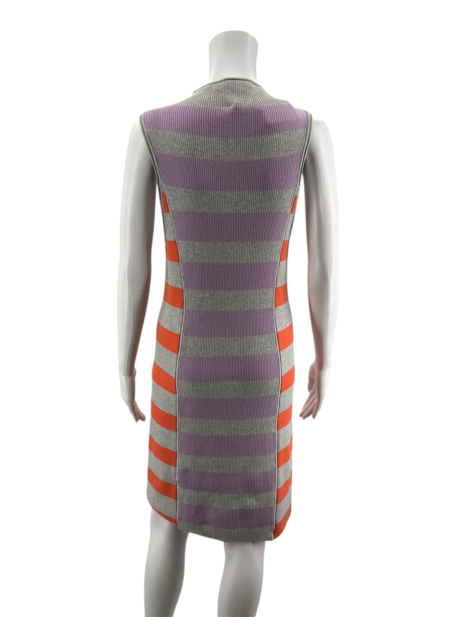 Daily Practice by Anthropologie gray/purple/orange Sleeveless Striped Midi Sweater Dress Size Large NWT - Size L