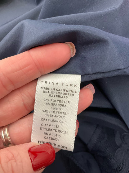 Trina Turk Navy/Orange/Pink Floral Pre-Owned Ladies Dress - Size 4