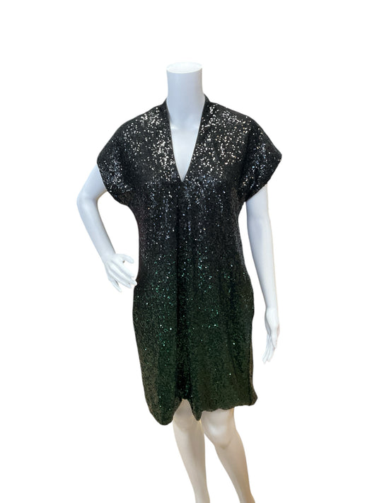 Johnny Was Size XS Black/Green Sequin Pre-Owned Ladies Dress