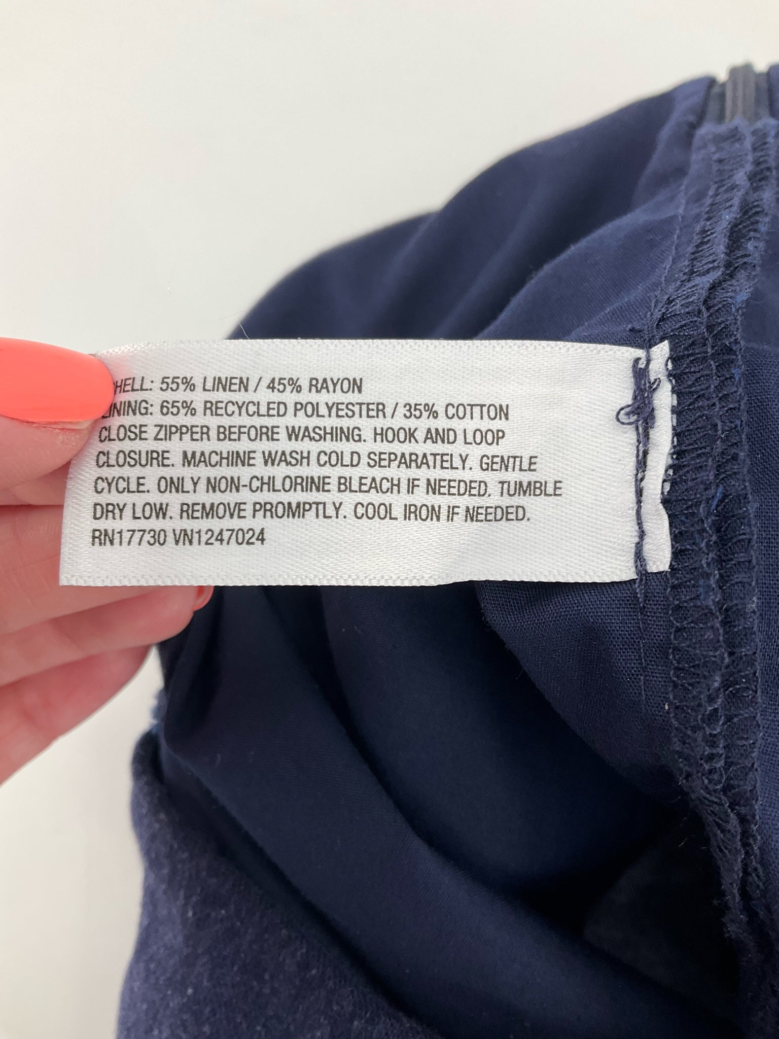 A New Day Seashell Print Linen Blend Skort Navy Blue Size 12