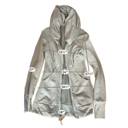 Prairie Underground Long Cloak Hoodie Jacket Organic Cotton Sage Green XS