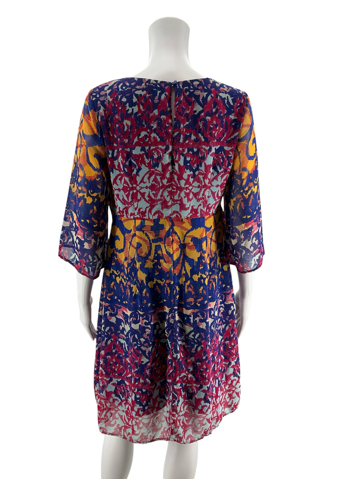 Rabbit Rabbit Rabbit Tabbi Designs Abstract Bell Sleeve Shift Dress Size 10