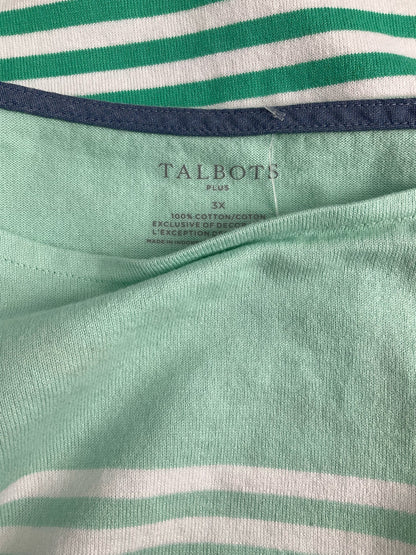 Talbots Green/White Stripe Pre-Owned Ladies Top - Size 3X